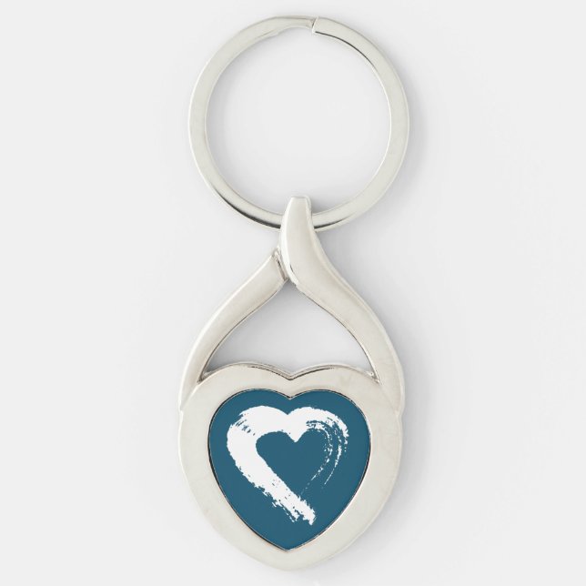 Blue Moon Heart Keychain Schlüsselanhänger (Vorderseite)