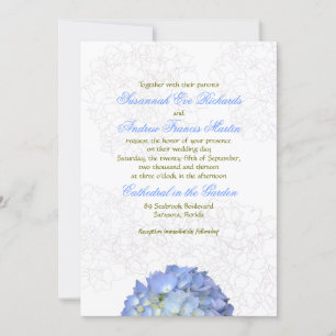 Blue Moon Hydrangea Hochzeitseinladung Einladung