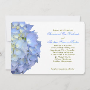 Blue Moon Hydrangea Horizontal Wedding Einladung