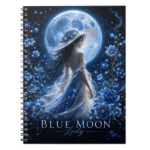 Blue Moon Lady Dark Version Premium Notizbuch 