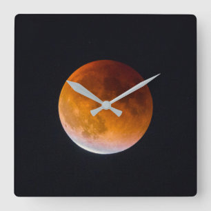 Blue Moon Lunar Eclipse   Washingtoner Staat Quadratische Wanduhr