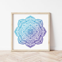 Blue Moon Mandala Print