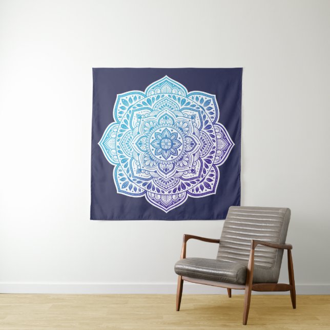 Blue Moon Mandala Tapestry Wandteppich (Beispiel)