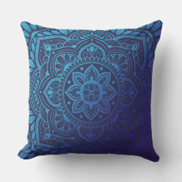 Blue Moon Mandala Throw Pillow Kissen