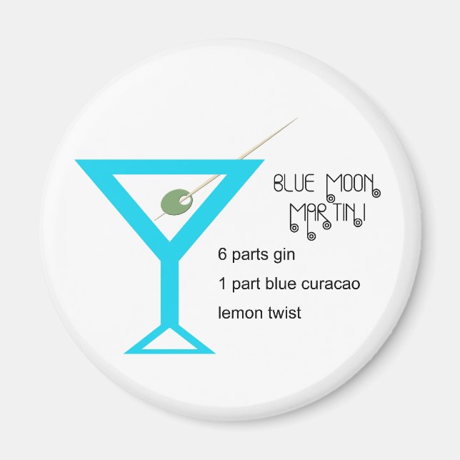 Blue Moon Martini Magnet (Vorne)