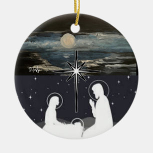 Blue Moon Nativity Keramik Ornament