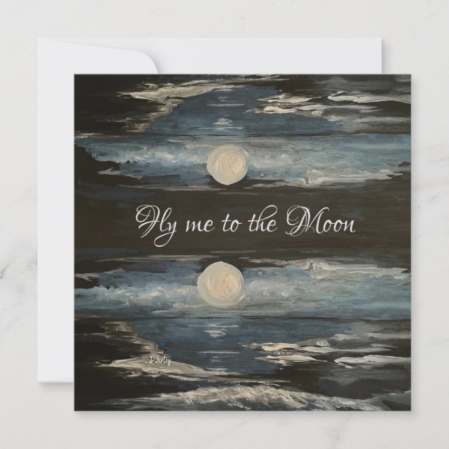 Blue Moon Note Card Mitteilungskarte (Vorderseite)