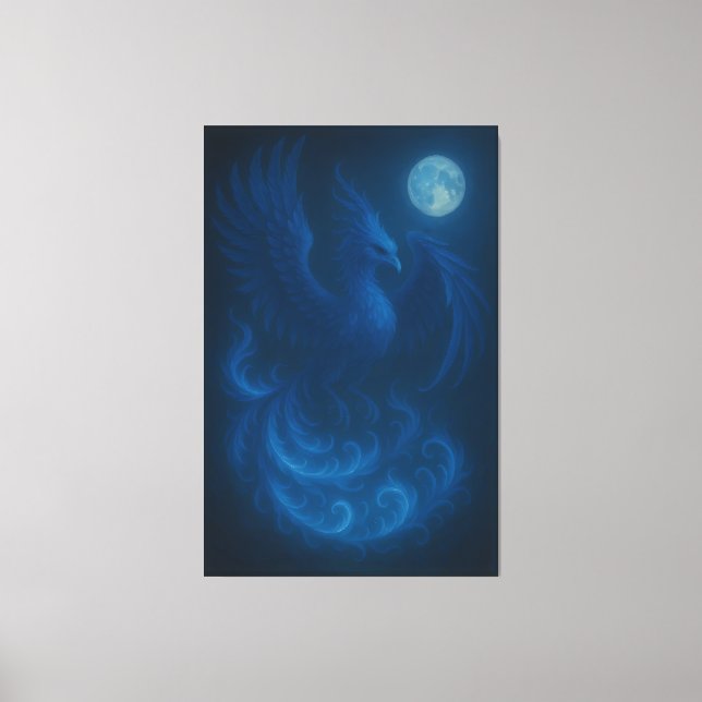 Blue Moon Phoenix · Fine Art Canvas Print Leinwanddruck (Vorderseite)