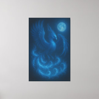 Blue Moon Phoenix · Fine Art Canvas Print Leinwanddruck