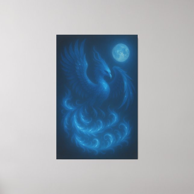 Blue Moon Phoenix · Fine Art Canvas Print Leinwanddruck (Vorderseite)