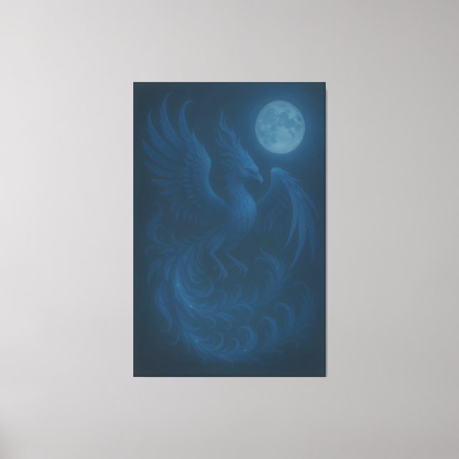 Blue Moon Phoenix · Fine Art Canvas Print Leinwanddruck (Vorderseite)