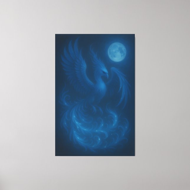 Blue Moon Phoenix · Fine Art Canvas Print Leinwanddruck (Vorderseite)