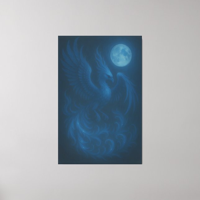 Blue Moon Phoenix · Fine Art Canvas Print Leinwanddruck (Vorderseite)