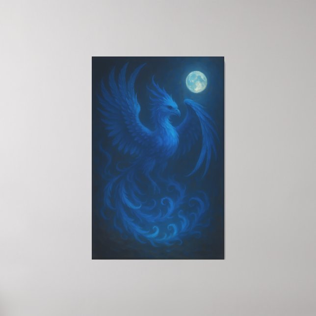 Blue Moon Phoenix · Fine Art Canvas Print Leinwanddruck (Vorderseite)