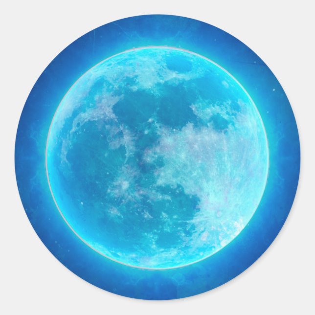 Blue Moon Runder Aufkleber (Vorderseite)