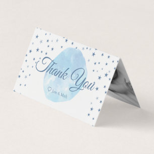 Blue Moon Stars Bücher Kinderdusche Danke Karte