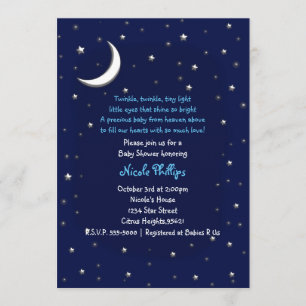 Blue Moon & Stars Celestial Baby Shower Einladung