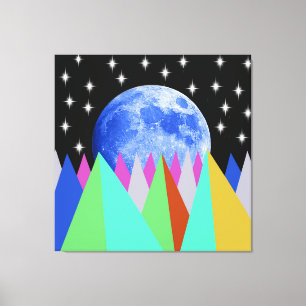 Blue Moon Stretched Canvas Print Leinwanddruck