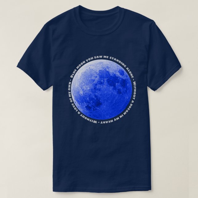 "Blue Moon"-Texte T-Shirt (Design vorne)