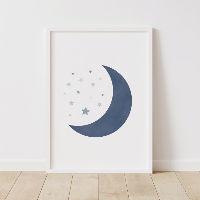 Blue Moon und Stars Boy Kinderzimmer Poster (Von Creator hochgeladen)