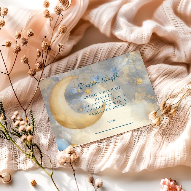 Blue Moon und Stars Diapper Raffle Begleitkarte (Von Creator hochgeladen)