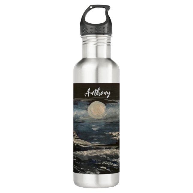 Blue Moon Water Flasche Edelstahlflasche (Vorderseite)