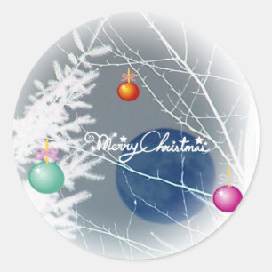 Blue Moon Weihnachtsaufkleber Runder Aufkleber