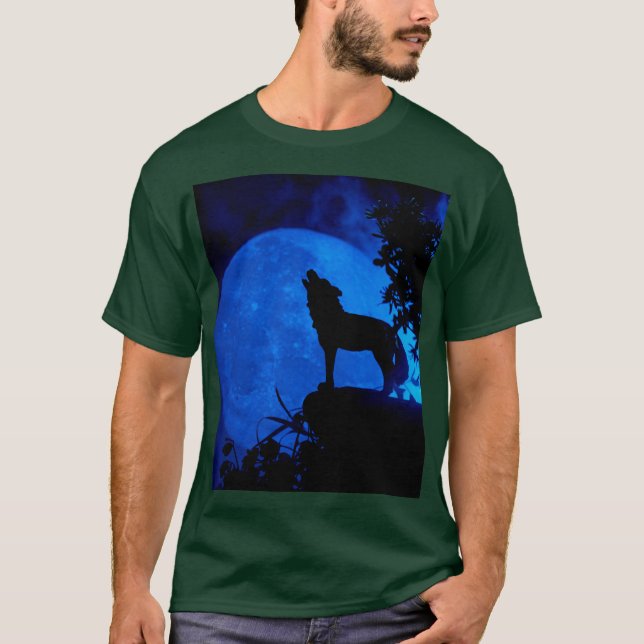 Blue Moon Wolf T-Shirt (Vorderseite)