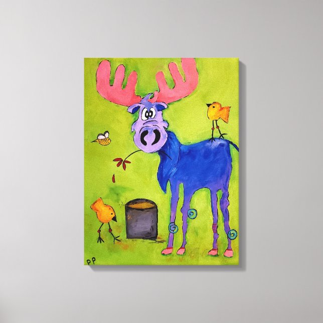 Blue Moose Mittagessen Leinwanddruck (Vorderseite)