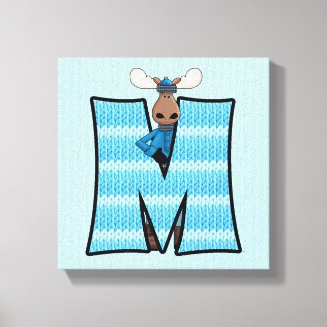 Blue Moose Monogram BIG Letter Leinwanddruck (Vorderseite)