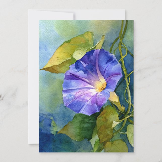 Blue Morning Glories Save The Date (Vorderseite)