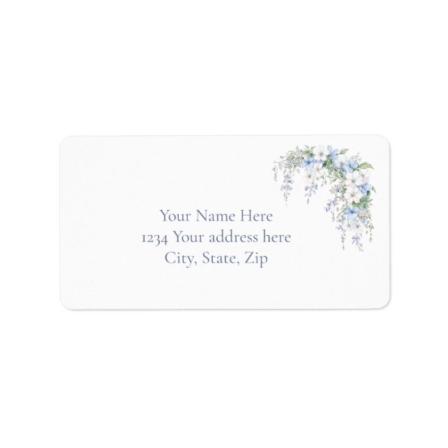 Blue Morning Glory Address Label Adressaufkleber (Vorne)
