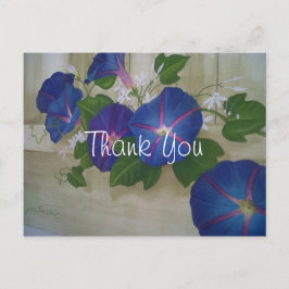 Blue Morning Glory Blume Vielen Dank Postkarte