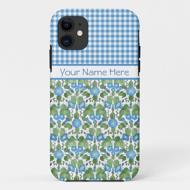 Blue Morning Glory Gingham iPhone 5/5 Xtreme Case (Rückseite)