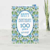 Blue Morning Glory, Hübsche 100. Geburtstagskarte