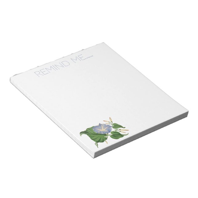 Blue Morning Glory Notepad Notizblock (angewinkelt)