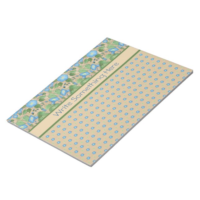 Blue Morning Glory, Polka Dots Notepad oder Jotter Notizblock (angewinkelt)