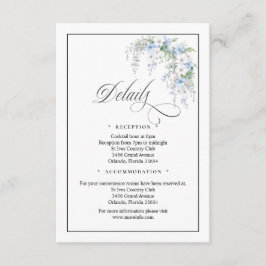 Blue Morning Glorys QR Code Enclosure Card Begleitkarte