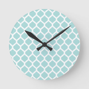 Blue Moroccan Pattern Wall Clocks Runde Wanduhr
