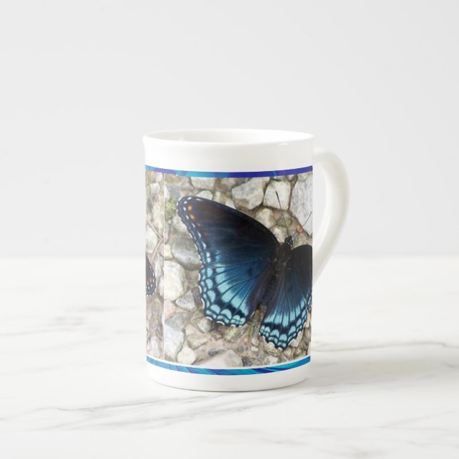 Blue Morphing Butterfly Tasse (Vorderseite Rechts)