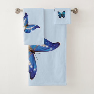 Blue Morpho Butterflies Badhandtuch Set