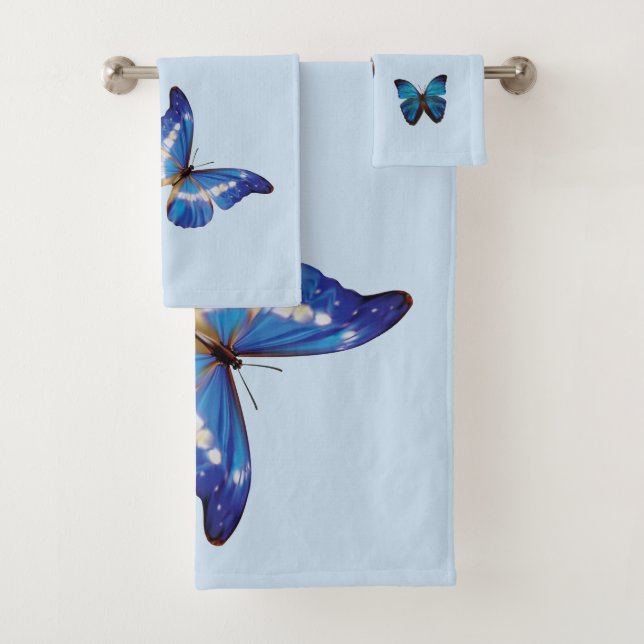 Blue Morpho Butterflies Badhandtuch Set (Insitu)
