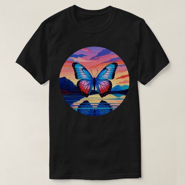 Blue Morpho Butterfly 19 T-Shirt (Design vorne)