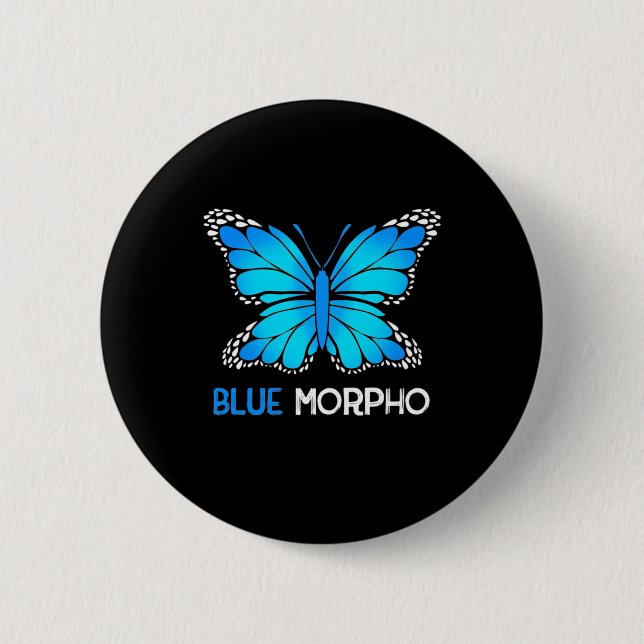 Blue Morpho Butterfly Button (Vorderseite)
