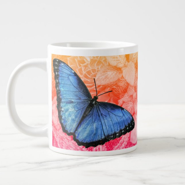Blue Morpho Butterfly Jumbo-Tasse (Links)