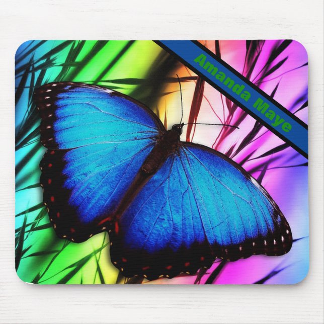 Blue Morpho Butterfly Mousepad (Vorne)