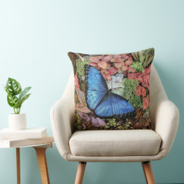Blue Morpho Butterfly Natur Kissen