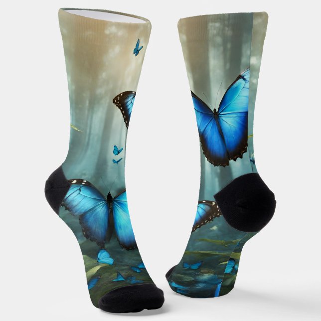Blue Morpho Butterfly Socken (Gewinkelt)