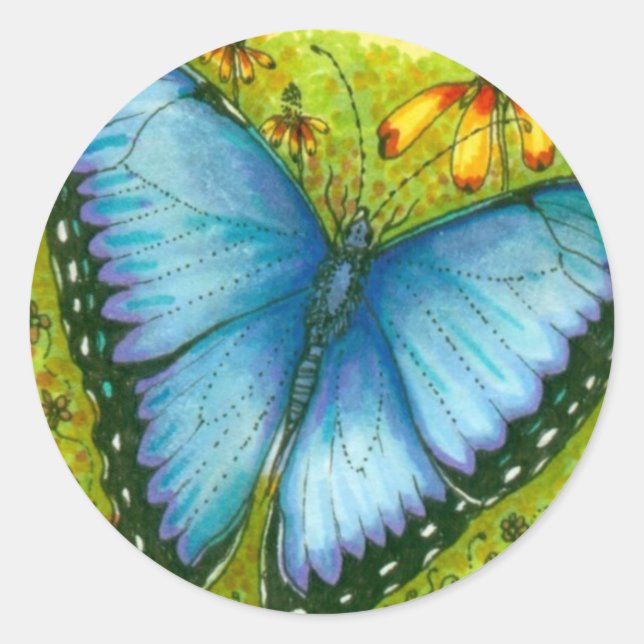 Blue Morpho Butterfly Stickers (Vorderseite)