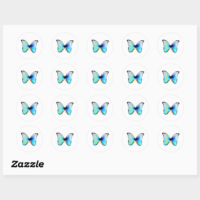 Blue Morpho Butterfly Stickers (Blatt)